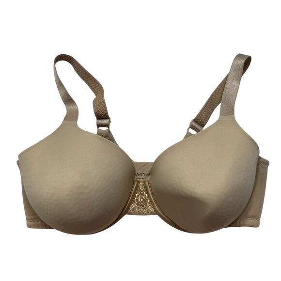 VANITY FAIR Beauty Back Full Figure Underwire Smoothing Bra Beige Sz 38DD 76380 - Picture 1 of 6